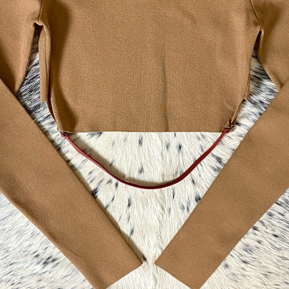 ZEYNEP ARCAY LEATHER STRAP CROPPED TURTLENECK, SZ IT/40 FR/36 US/2-4 - Picture 8 of 14